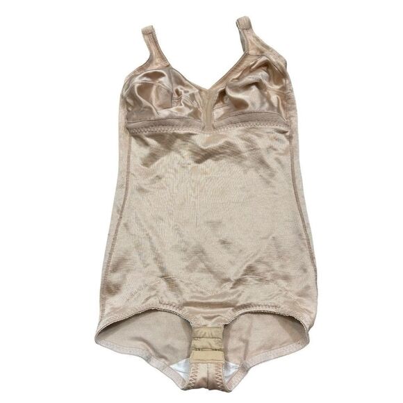 Ladies Vintage‎ Sears Beige Bodysuit Shapewear Size 36C - Picture 1 of 12